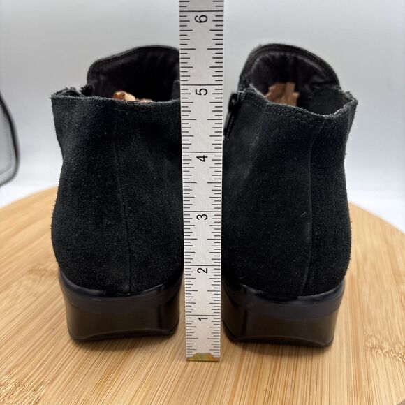 NAOT Helm Black Leather Suede Ankle Boots Dual Zip EU41 US10 Comfort Walking - Picture 6 of 13